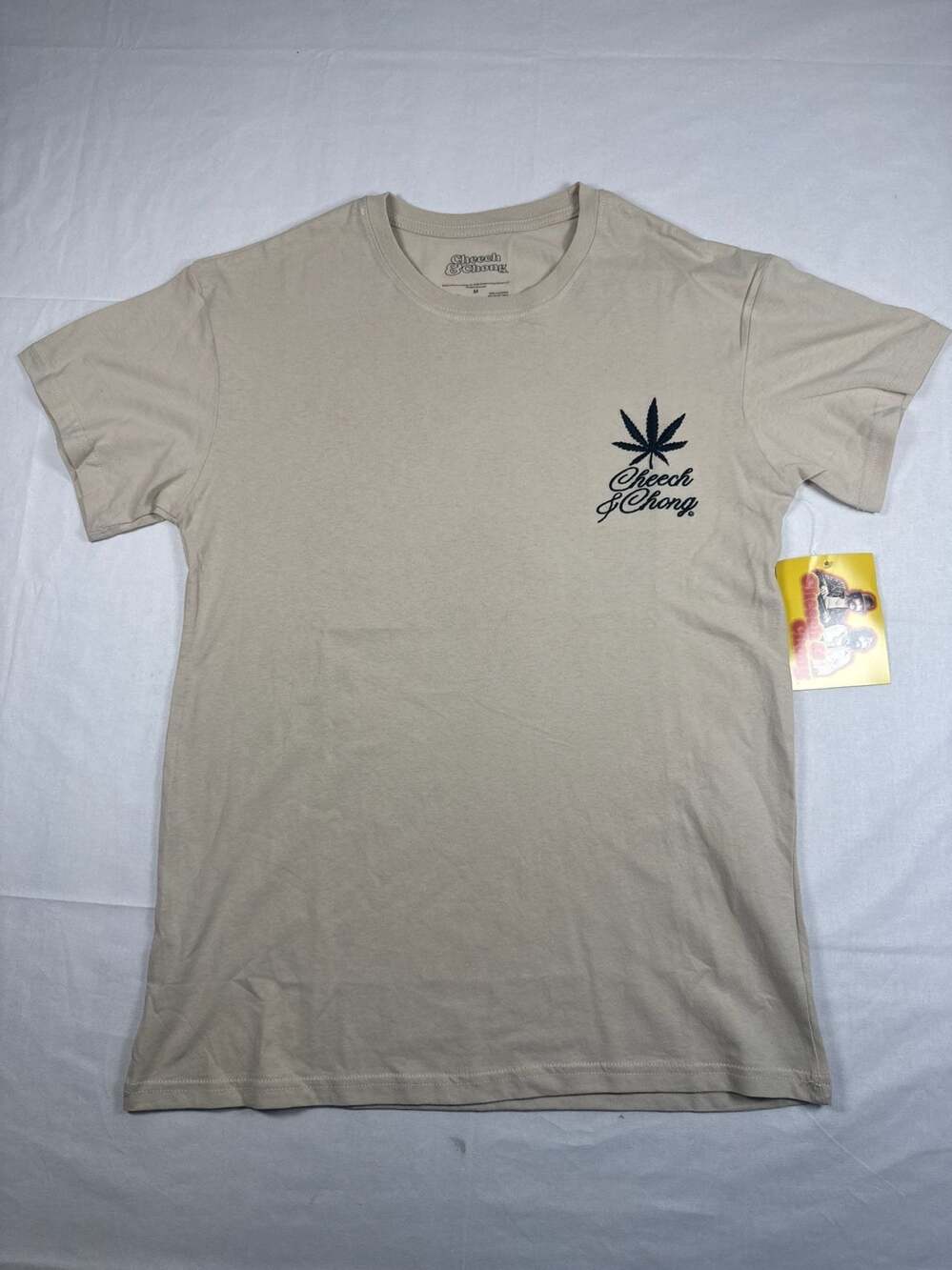 Cheech & Chong Cartoon Portraits Graphic T-Shirt Tan Size Medium
